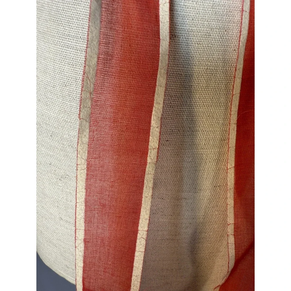 Vintage Sheer Christmas Floral Red White Embossed Half‎ Apron Hostess Retro